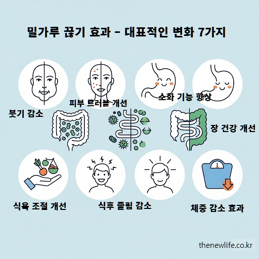밀가루 끊기 후 나타나는 대표적인 7가지 신체 변화 – 붓기, 피부, 소화, 장 건강, 식욕, 졸림, 체중 변화