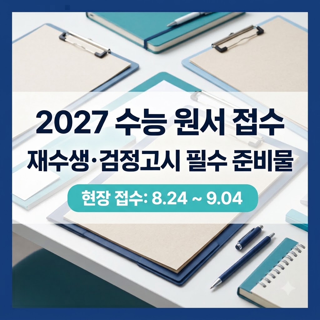 2027학년도 수능 원서 접수 일정 및 재수생 검정고시 준비물 가이드