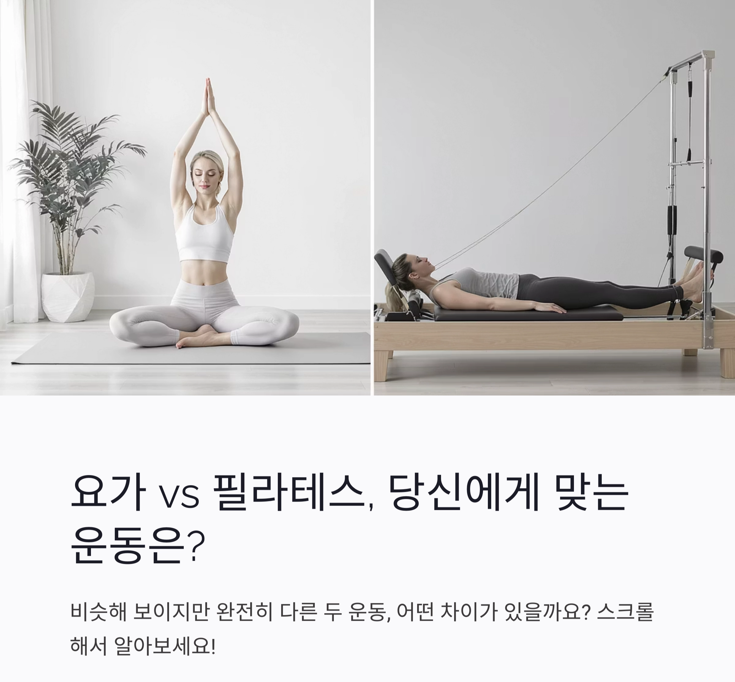 요가 vs 필라테스, 나에게 맞는 운동은 무엇일까?