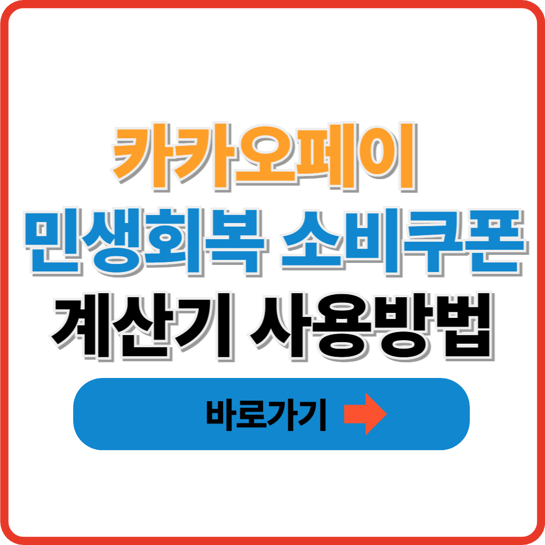 카카오페이 민생회복 소비쿠폰 계산기 사용방법