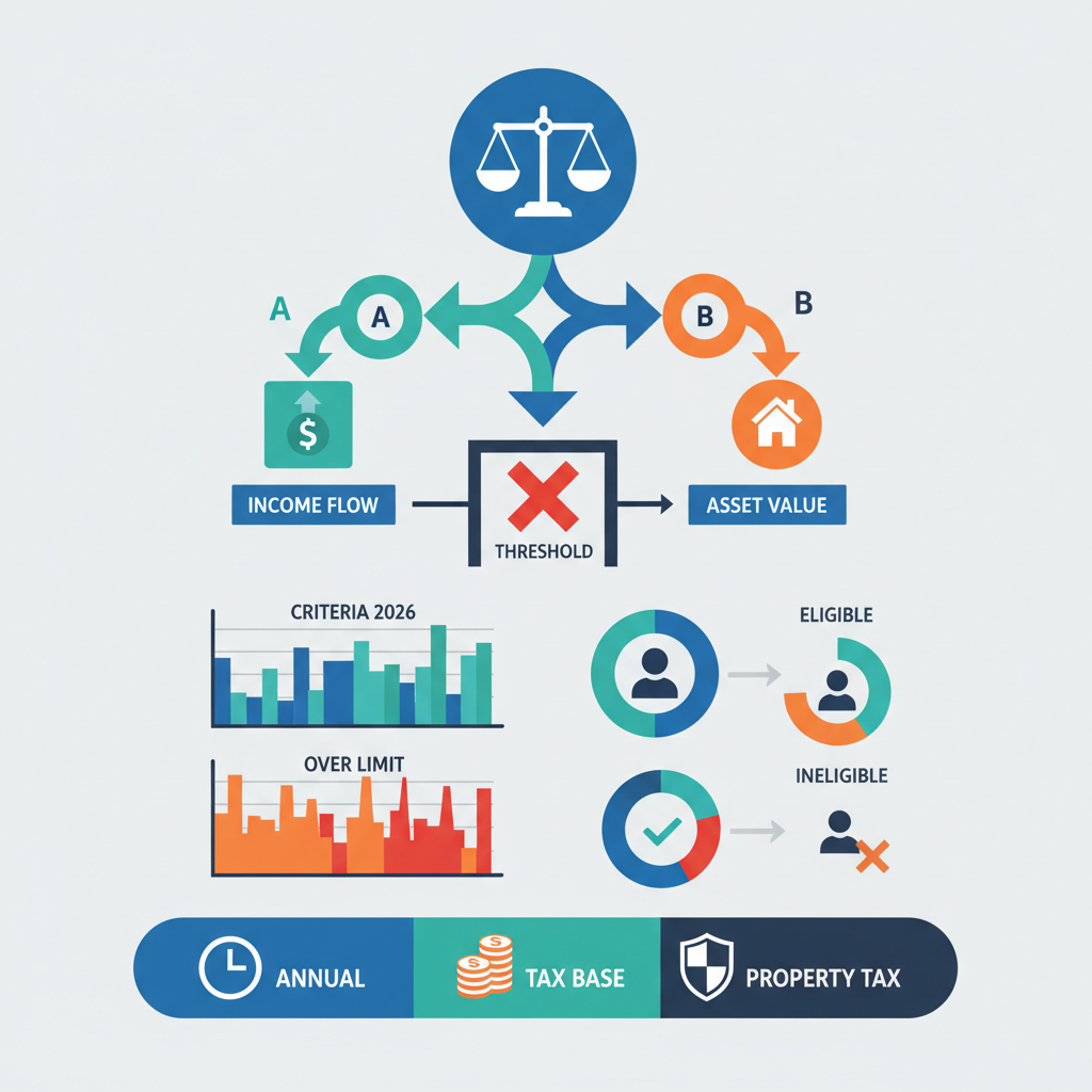 재산 기준의 핵심: 시가 아닌 '과세표준' 기준