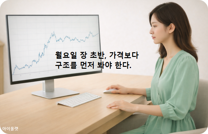 월요일 장 초반, 시장이 가장 먼저 드러내는 흐름