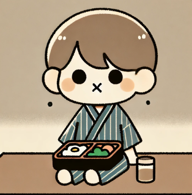 도시락을 먹는 모습