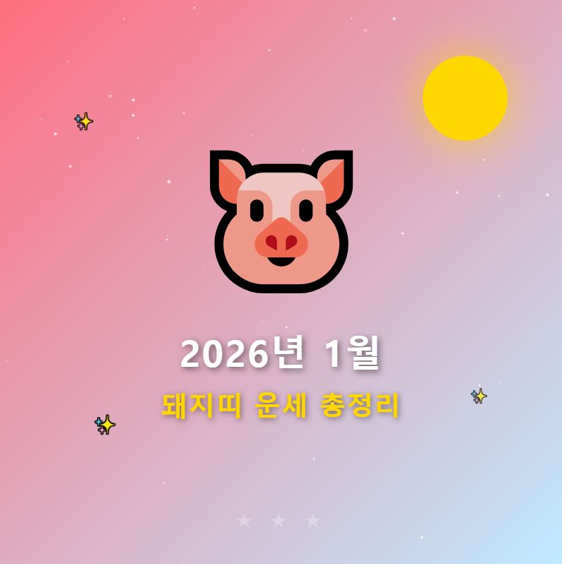 2026년 1월 돼지띠 운세 총정리