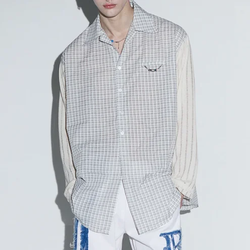 먹술단 1회 덱스 옷 니트 체크 셔츠