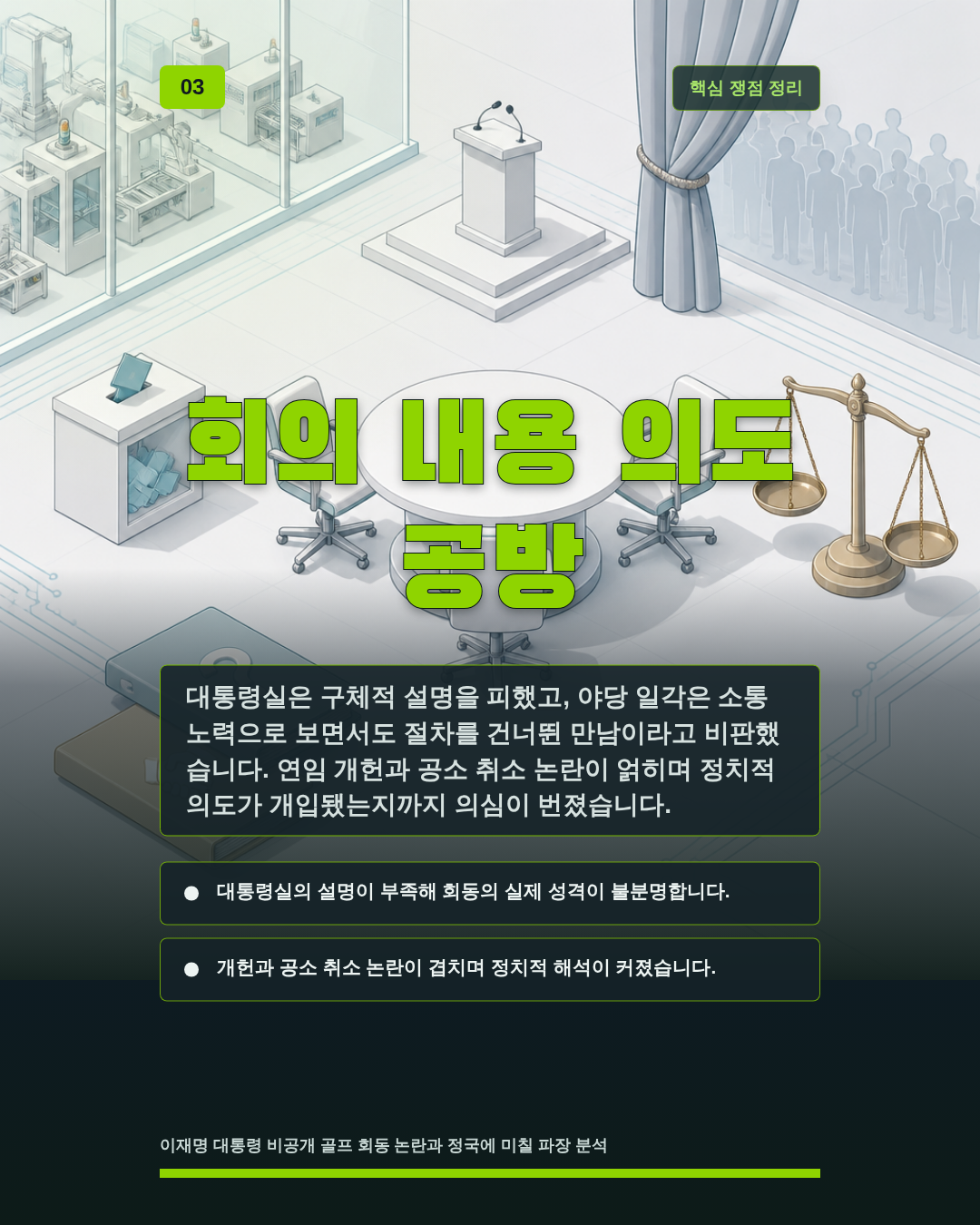회의 내용 의도 공방