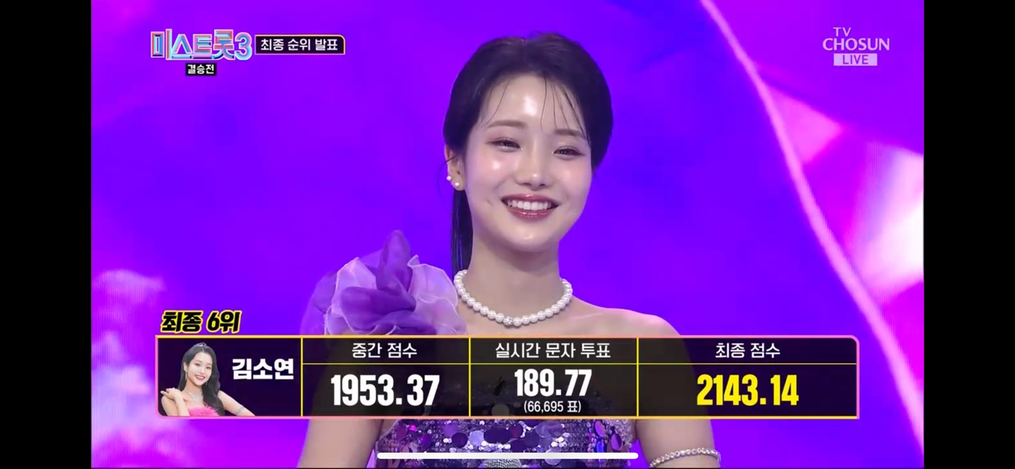 미스트롯 3 진 선 미 결과 결승곡 순위