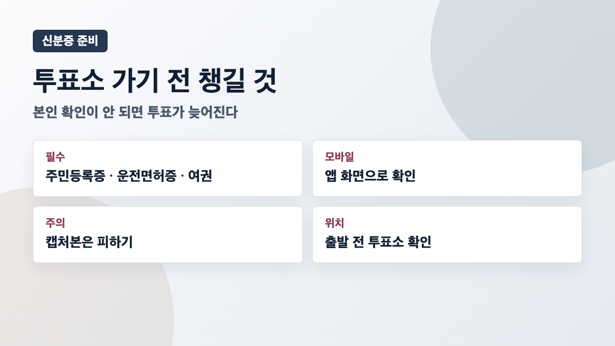 사전투표 신분증 투표소 확인 카드