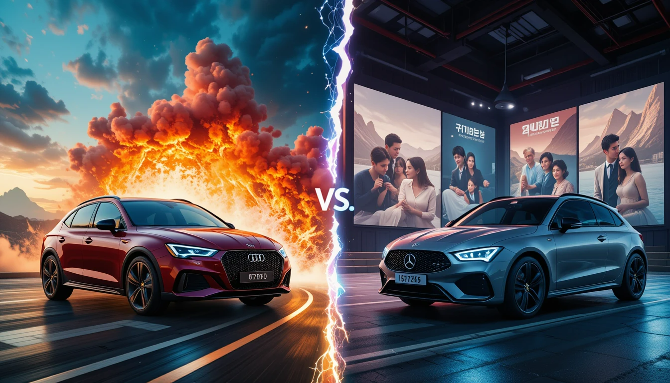 미국 vs 한국 자동 광고 이미지