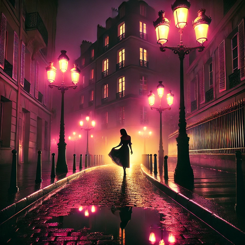 몽환적인 프랑스 길거리 일러스트 사진