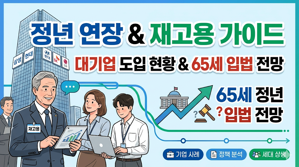 정년 연장과 재고용 가이드: 대기업 도입 현황 및 65세 정년 입법 전망