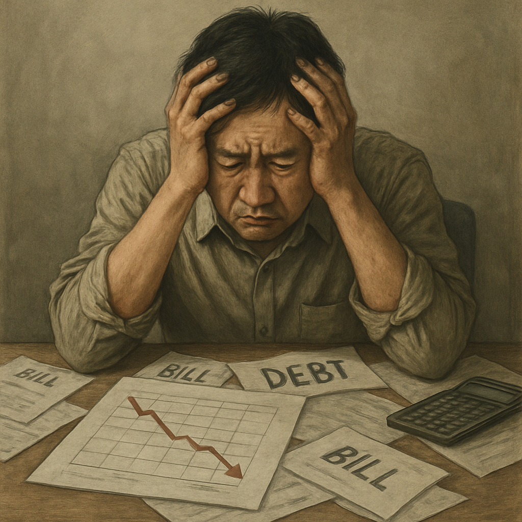 돈때문에-힘들어-보이는-남성