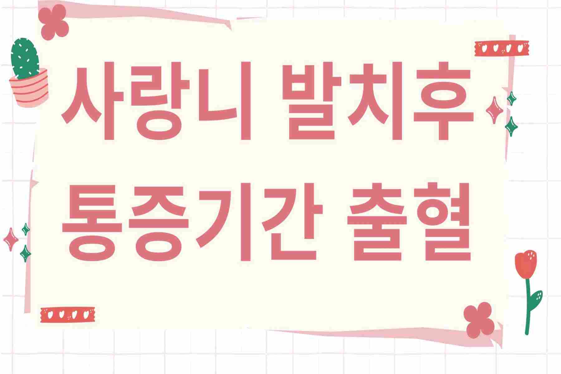 사랑니 발치후 통증기간 출혈