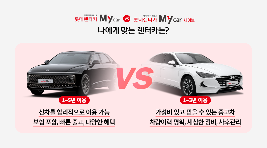 롯데렌터카 마이카와 마이카세이브 이용 기간과 주요 차이 비교