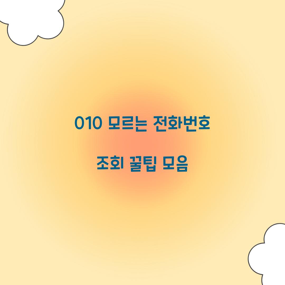 010 모르는 전화번호 조회
