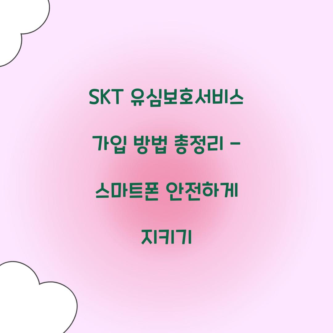SKT 유심보호서비스 가입 방법 총정리
