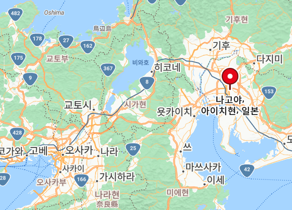 나고야 지도 위치 표시
