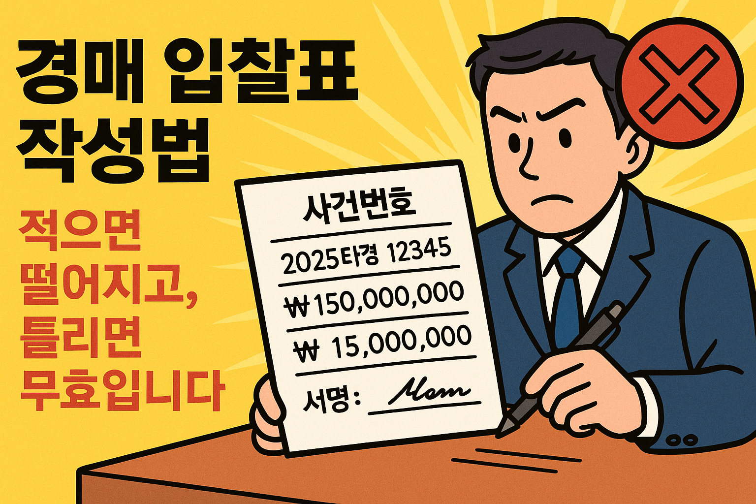경매 입찰표 작성법: 적으면 떨어지고, 틀리면 무효입니다
