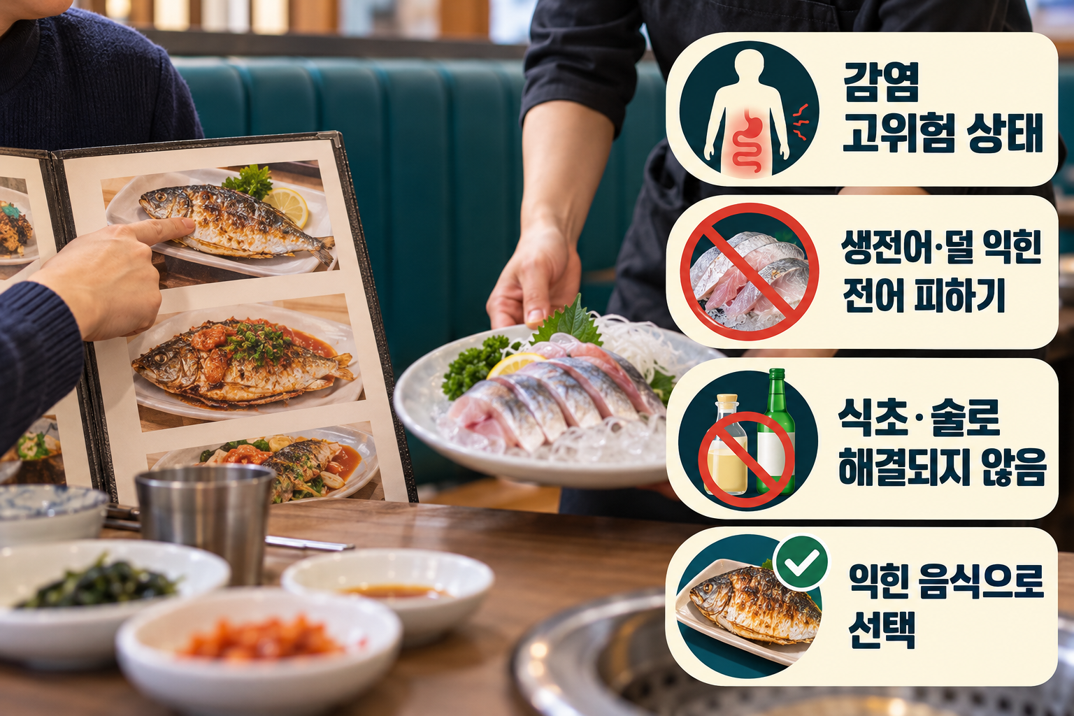전어 &middot; 간질환&middot;면역저하가 있다면 생전어는 피하세요 실사 인포그래픽