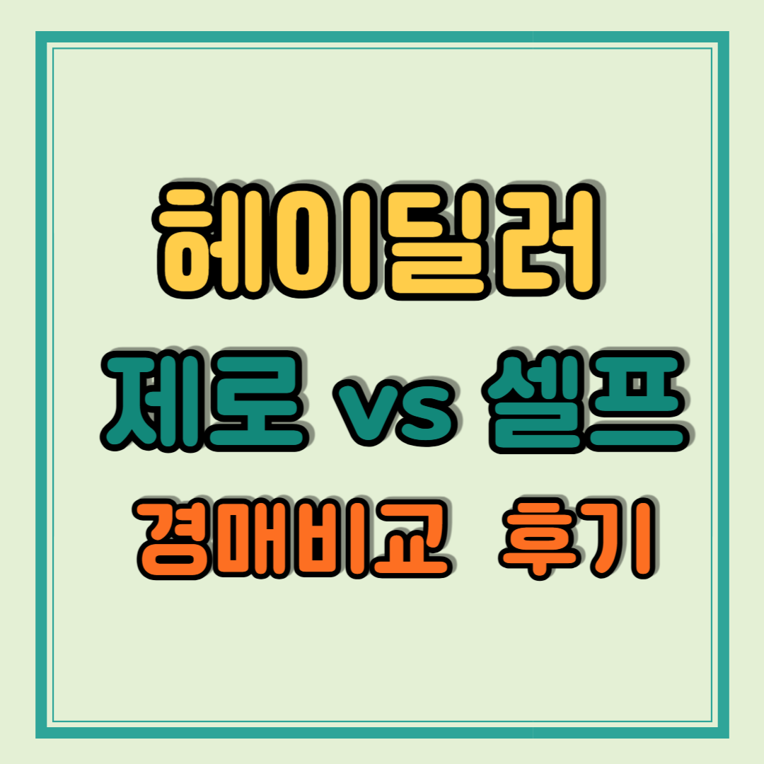 헤이딜러 제로 vs 셀프경매 비교 찐후기