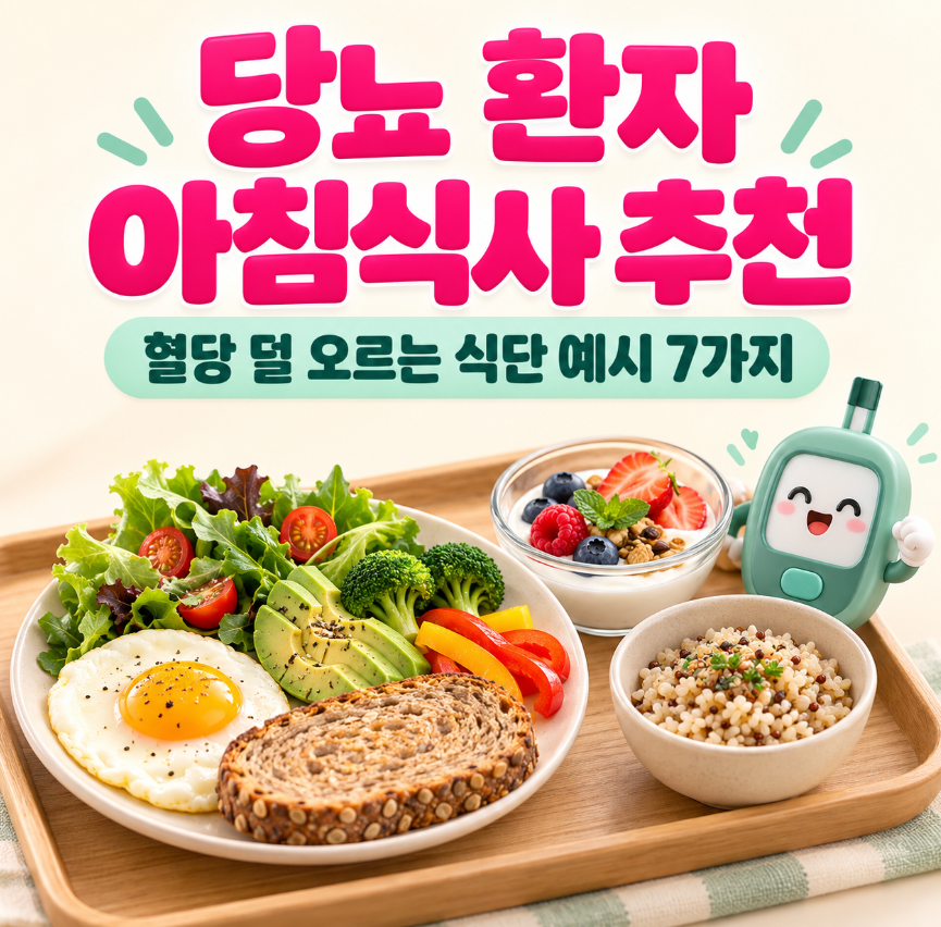 당뇨 환자 아침식사 추천｜혈당 덜 오르는 식단 실제 예시 7가지 총정리