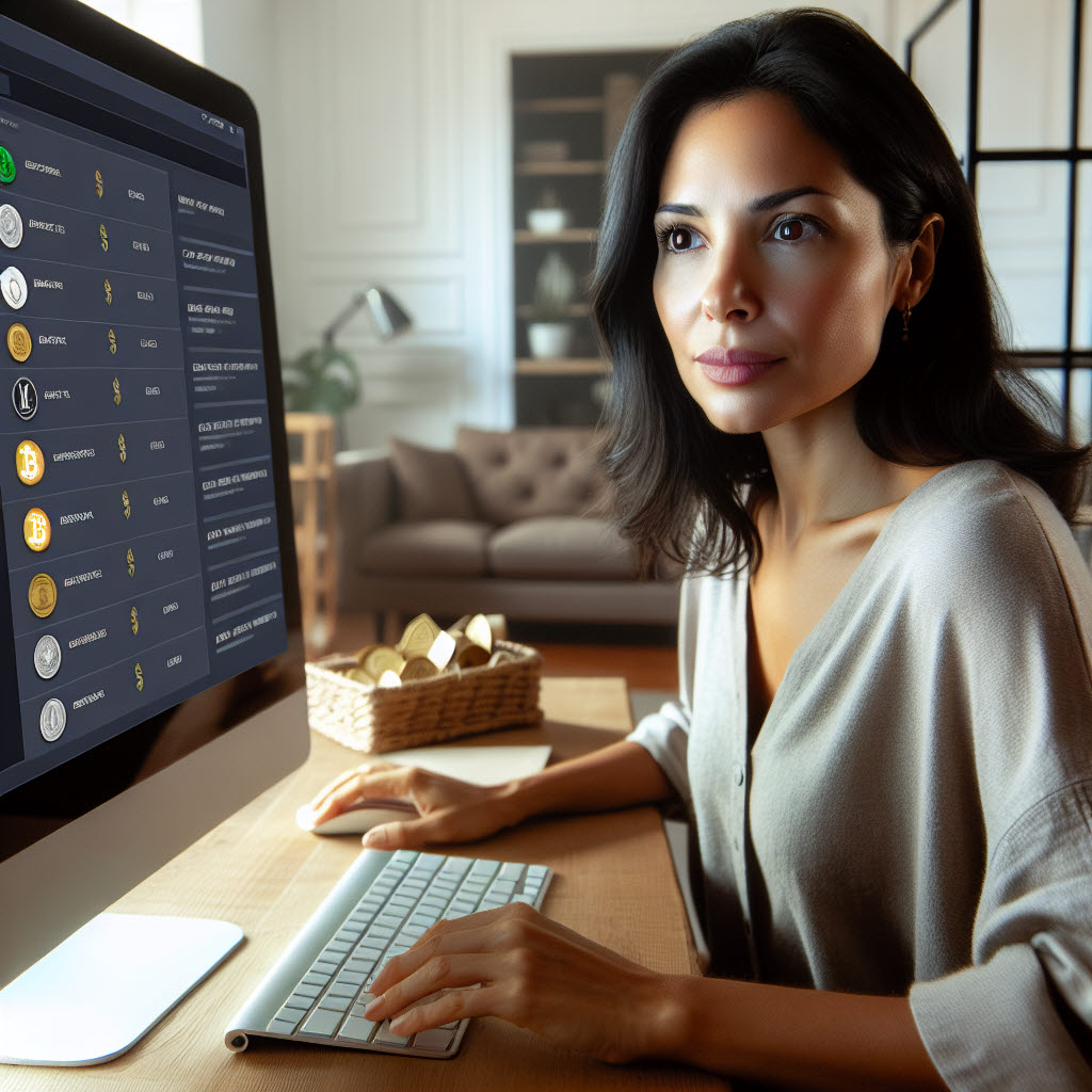 암호화폐 거래하는 모습