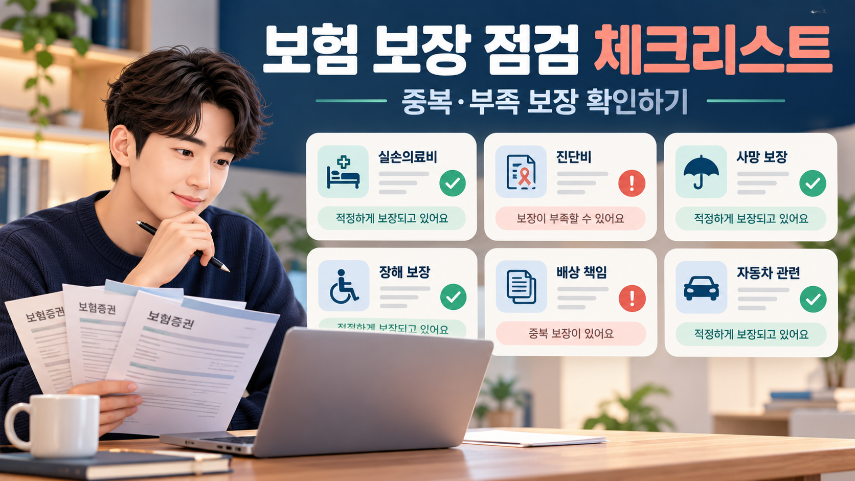 보험 보장 점검 체크리스트 - 가입 보험 중복&middot;부족 보장 확인 도구