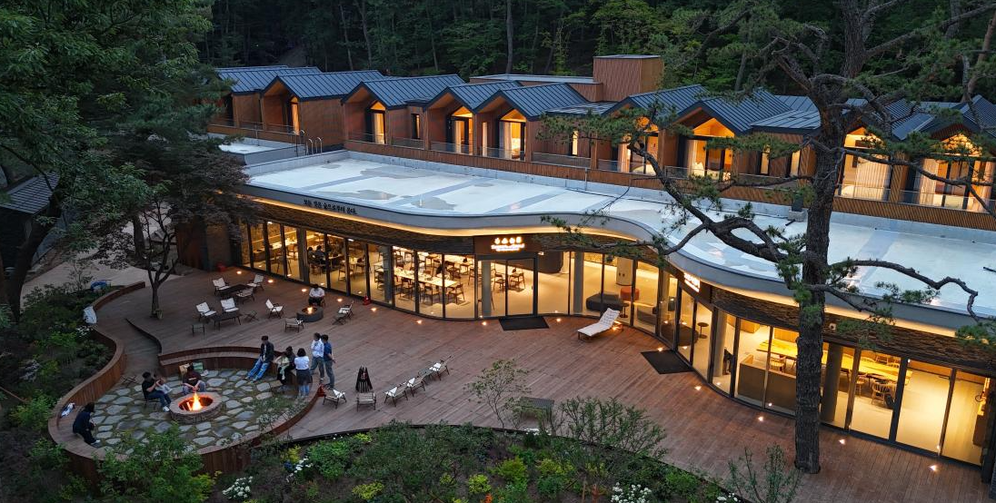 자연휴양림 수락 휴 불멍존 전경