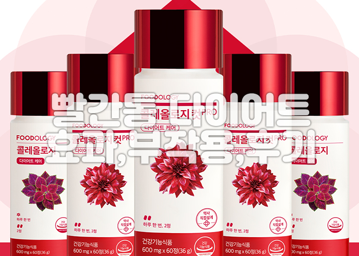 빨간통 다이어트 제품 5개가 있는 이미지