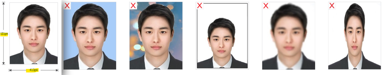 온라인 재발급용 여권사진 규격_ 제출 가능한 여권 사진, 불가능한 사진