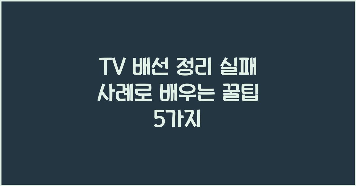 TV 배선 정리 실패 사례