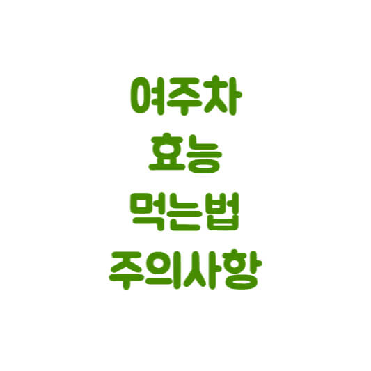 여주차 효능 먹는법 주의사항