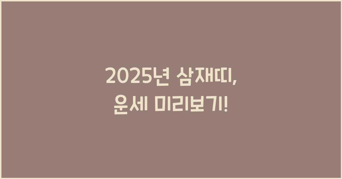 2025년 삼재띠