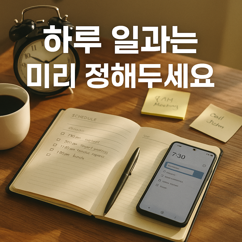 하루 일과는 미리 정해두세요