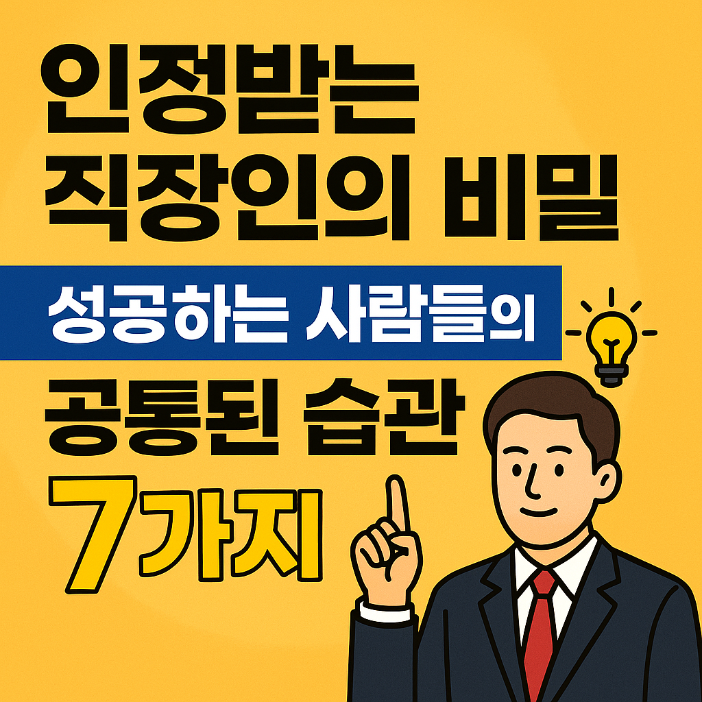 인정받는 직장인의 비밀! 성공하는 사람들의 공통된 습관 7가지