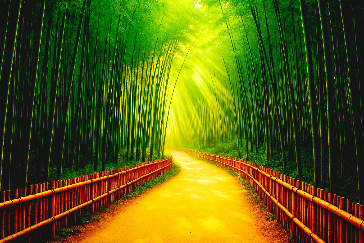 담양 죽녹원의 대나무 숲 일러스트