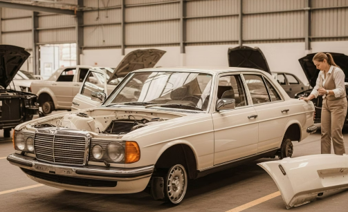 자동차 정비하는 여성