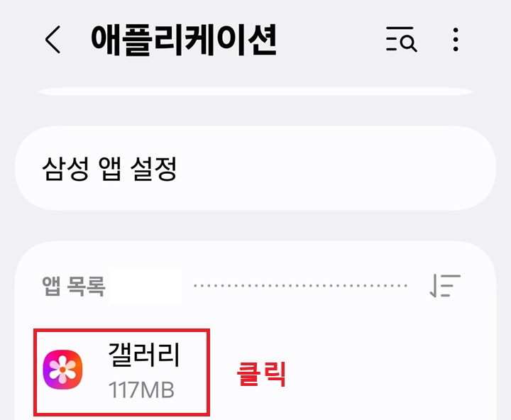 애플리케이션 페이지에 앱 보임