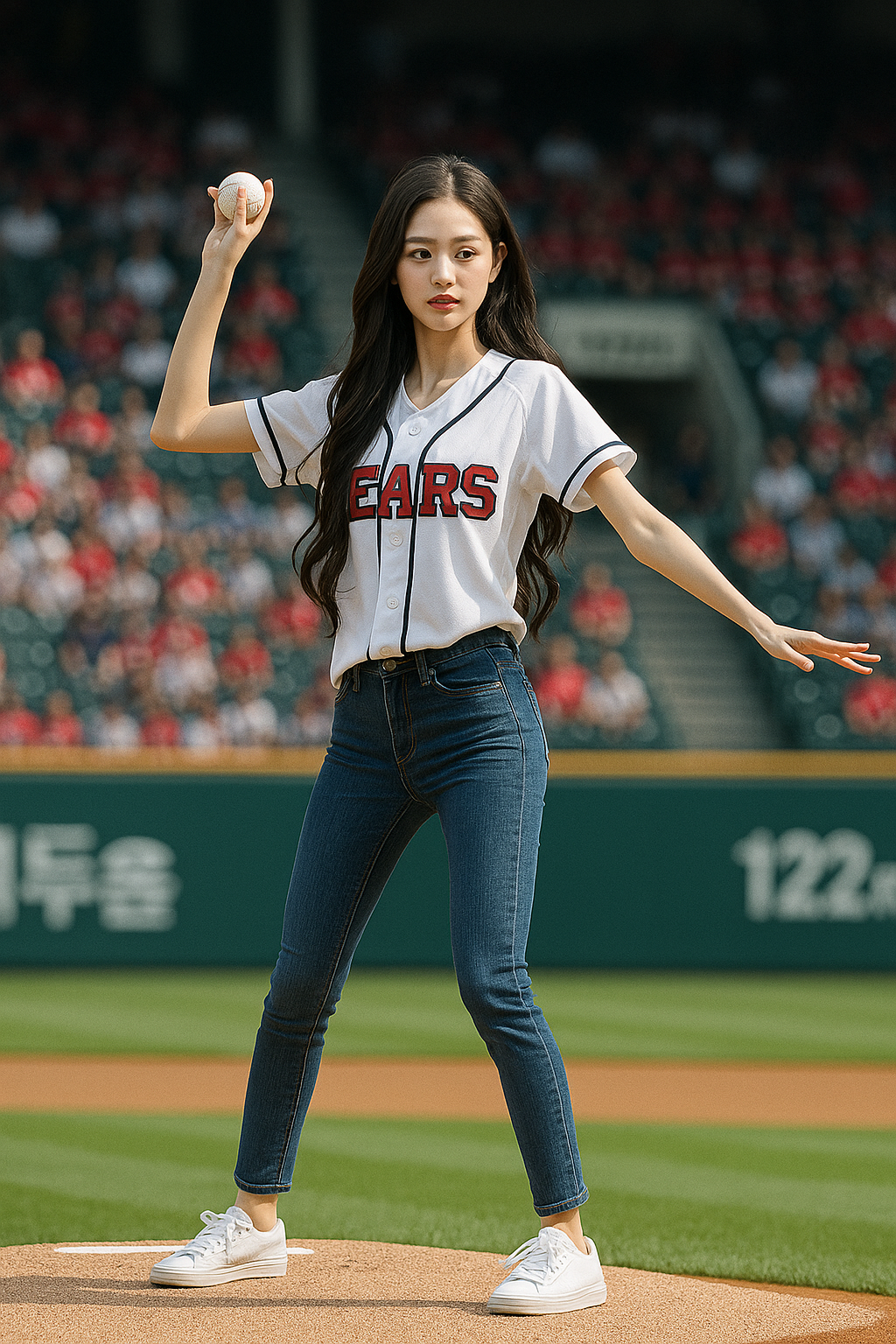 롯데자이언츠 레드데이 박찬민 아나운서 가족 시구