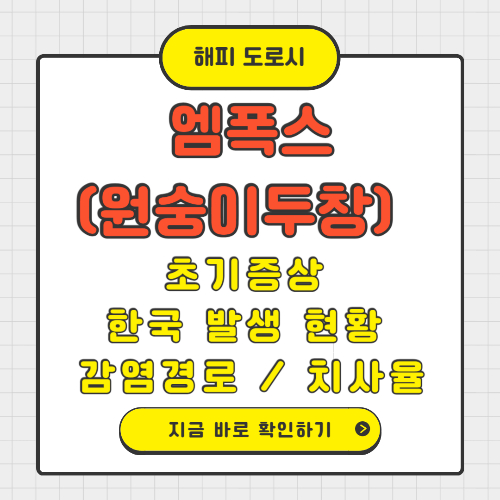 엠폭스(원숭이두창) 초기증상 한국 발생 현황 감염경로 치사율