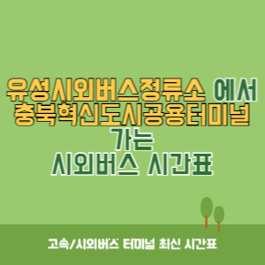 유성시외버스정류소에서 충북혁신도시공용터미널 가는 시외버스 시간표 최신정보