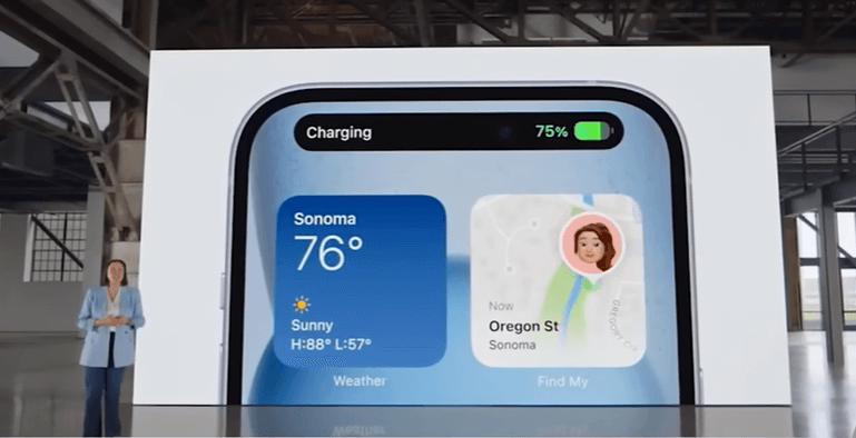 아이폰15 소개 영상의 한 장면