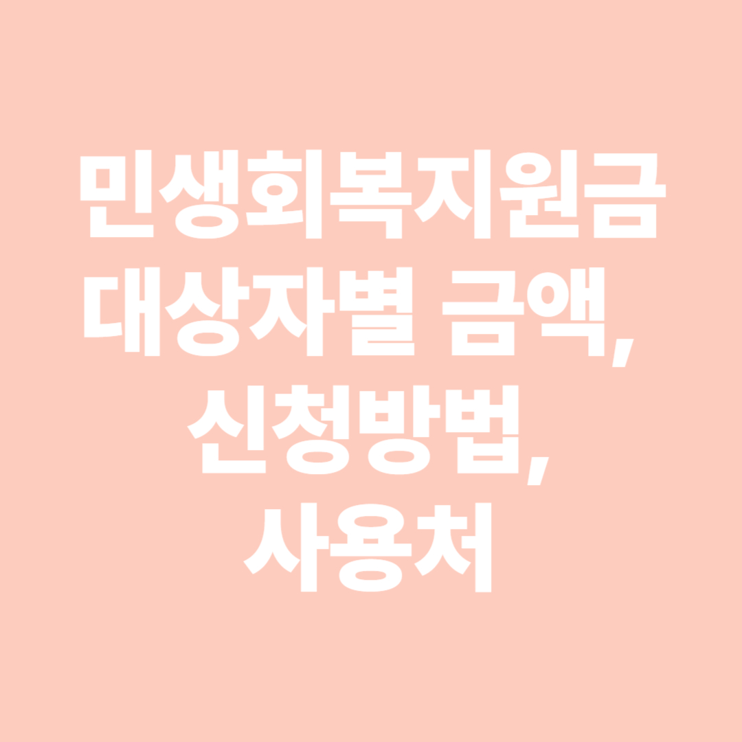 민생회복지원금 신청