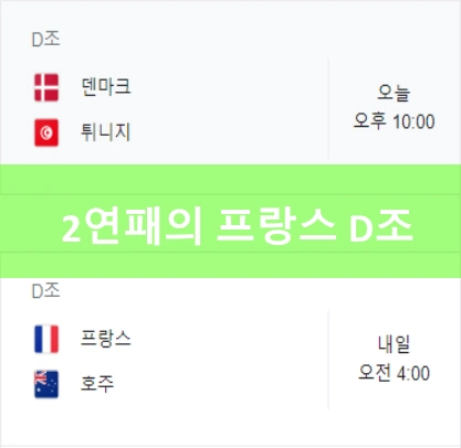 카타르 월드컵 D조