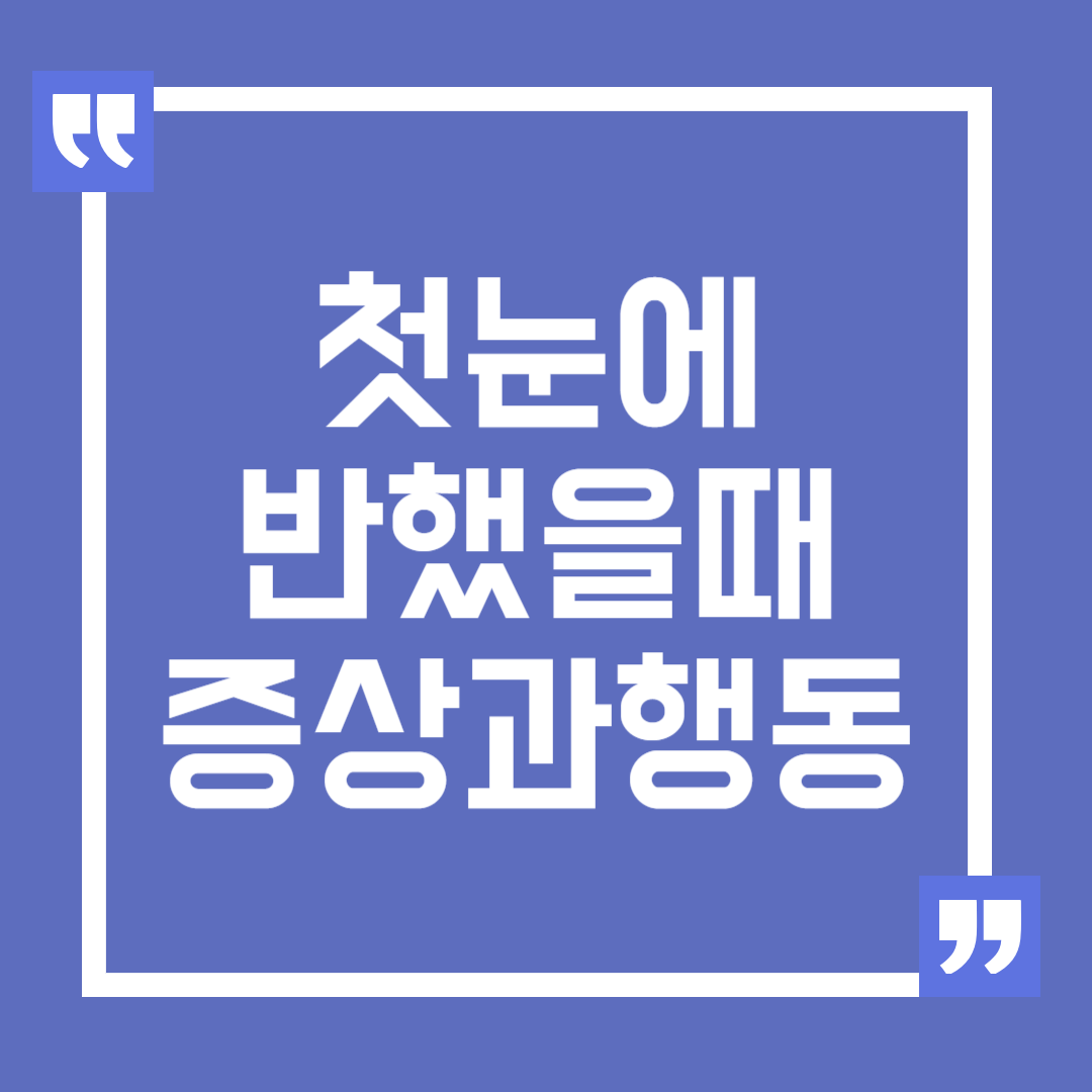 첫눈에 반했을 때 증상과 행동