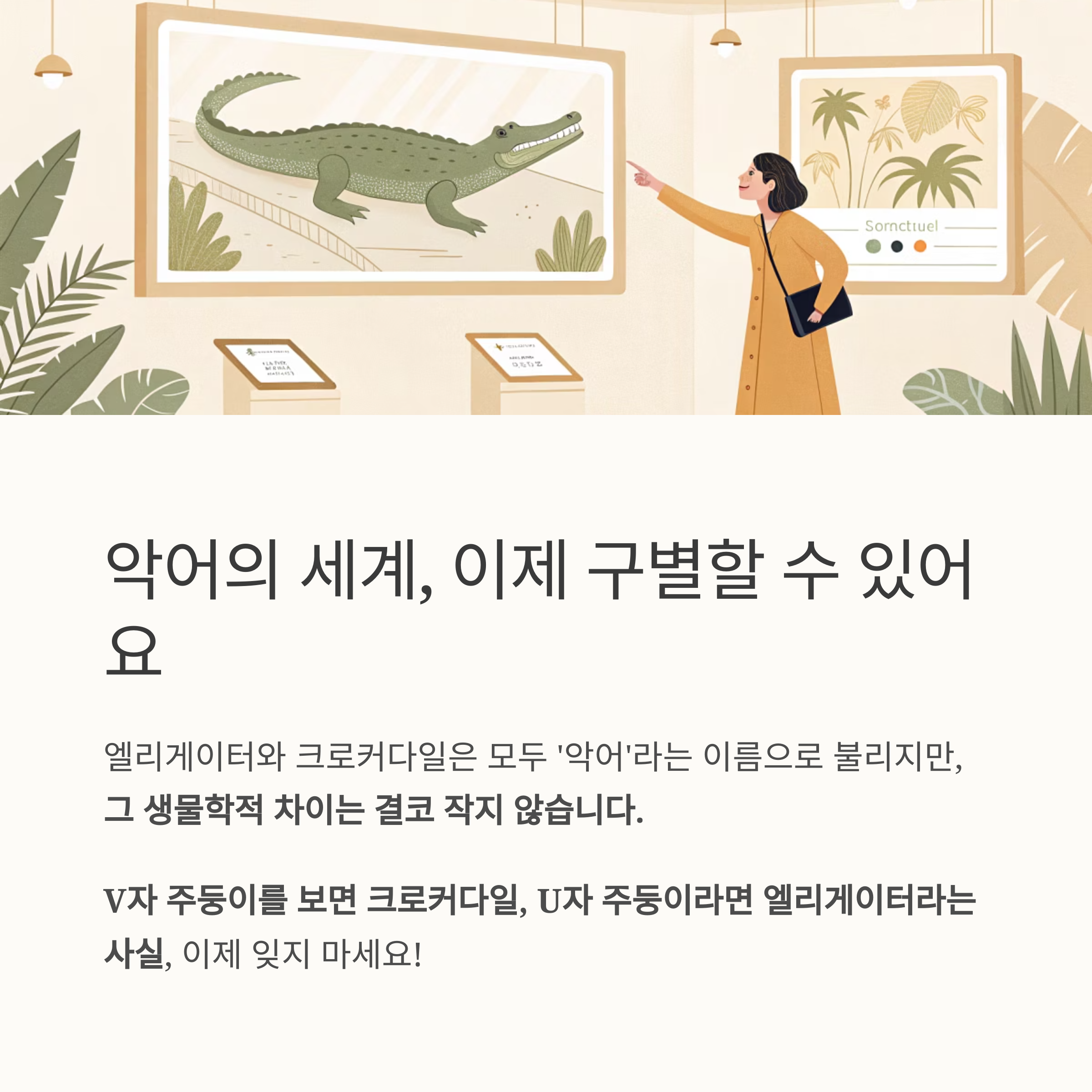 악어의 세계, 이제 구별할 수 있어요