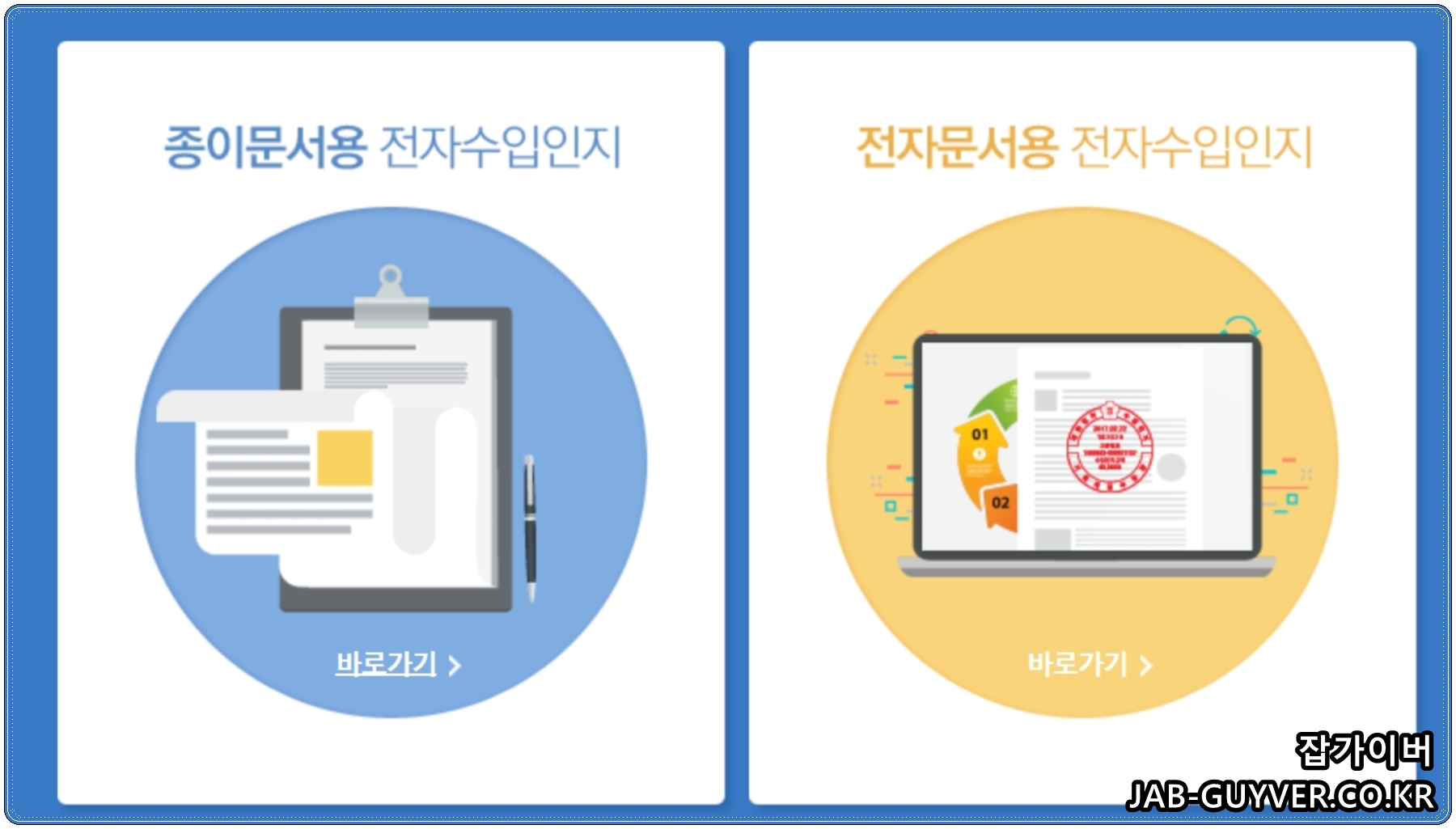 전자수입인지 비회원 구매 동의 화면 예시