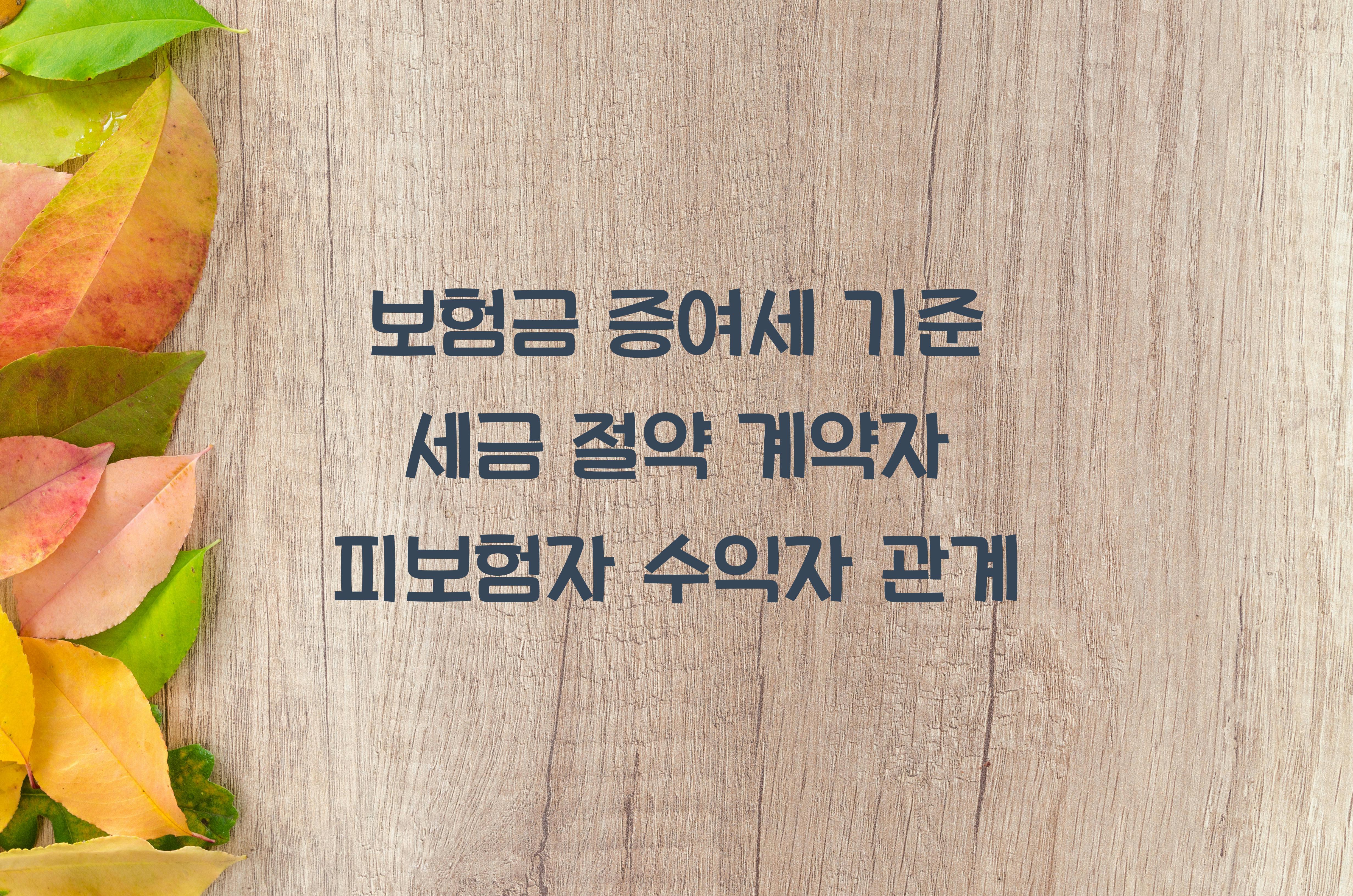 보험금 증여세 기준
