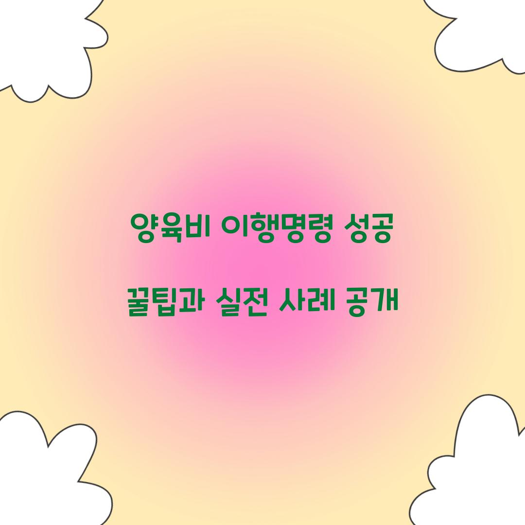 양육비 이행명령 성공