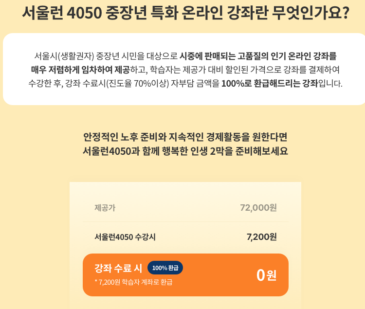 서울런 4050 중장년 특화 온라인 과정이란?